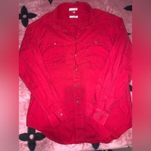 Dior Bold Red Men's Casual Button Down Shirt